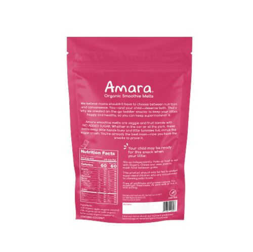 Amara Carrot Rasberry Freeze Dried Smoothie Melts Perspective: back