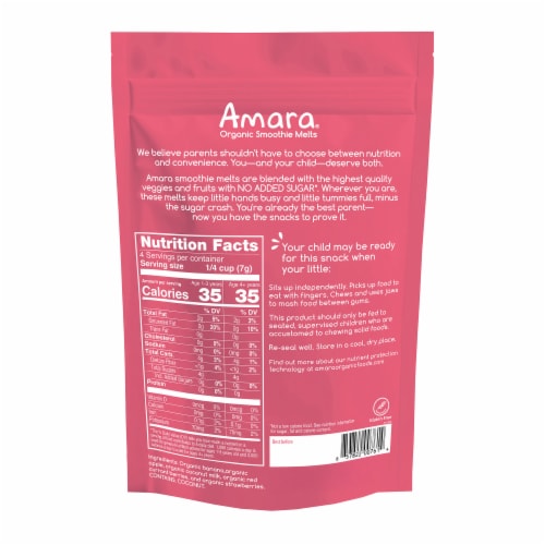 Amara® Mixed Red Berries Organic Smoothie Melts Perspective: back