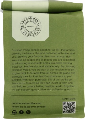 Common Voice Canopy Dark Roast Whole Bean Coffee Perspective: back