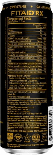 RX FitAid® Sour Grape Recovery Blend Supplement Beverage Perspective: back