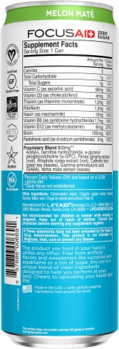 Lifeaid Focusaid® Clean Energy Melon Mate Energy Blend Perspective: back