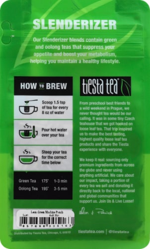 Tiesta Tea Slenderizer Lean Green Machine Light Citrus Green Loose Leaf Tea Perspective: back