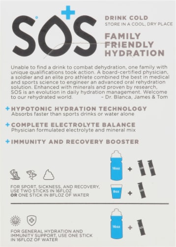 SOS Electrolyte Watermelon Drink Mix Packets Perspective: back