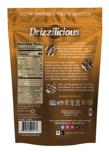 Drizzilicious® S’mores Mini Rice Cakes Perspective: back