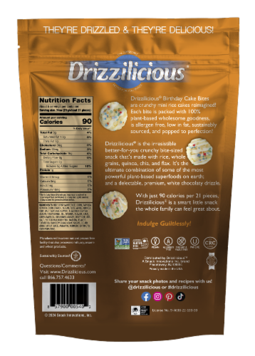 Drizzilicious® Birthday Cake Mini Rice Cakes Perspective: back