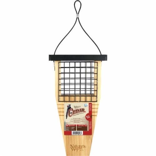Nature's Way Natural 1-Cake Cedar Tail Prop Suet Feeder CWF1 Perspective: back