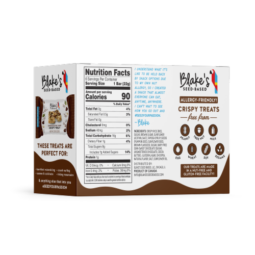 Blake's Chocolate Chip Crispy Treat Bars Perspective: back