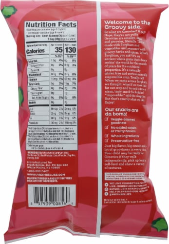 Fresh Bellies® Groovies Turn up the Beet Beet & Onion & Paprika Sorghum Veggie Puffs Snack Perspective: back