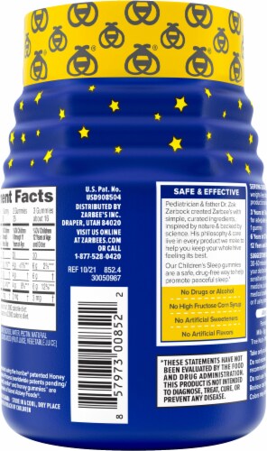 Zarbee's Natural Berry Flavor Children's Sleep with Melatonin Gummies Perspective: back