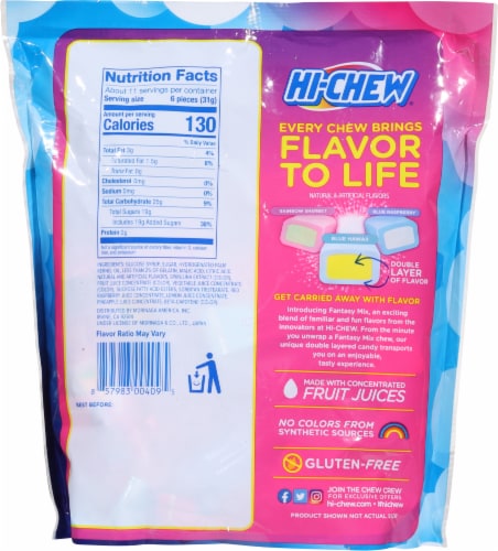 Hi-Chew® Fantasy Mix Chewy Candy Bag Perspective: back