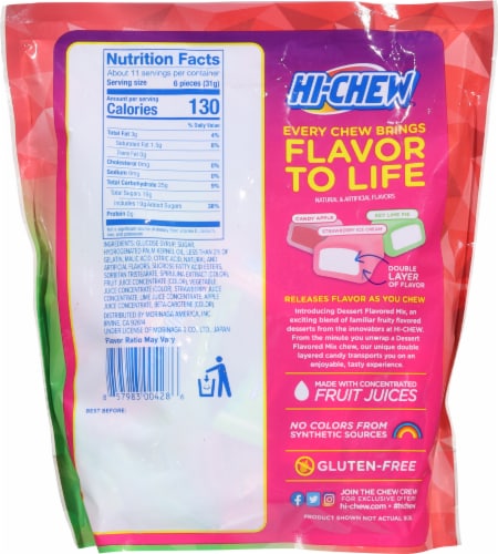 Hi-Chew® Stand Up Pouch Dessert Mix Candy Bag Perspective: back