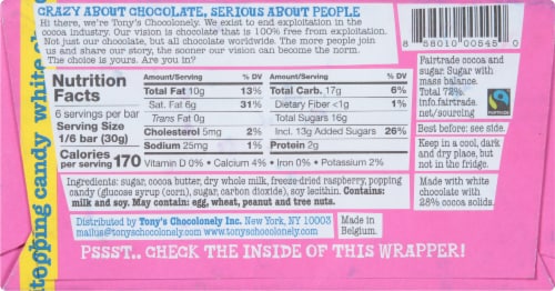 Tony's Chocolonely® Bar Chocolate White Raspberry Pop Perspective: back