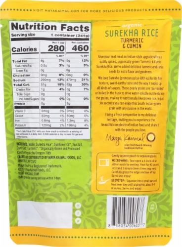 Maya Kaimal Turmeric + Cumin Organic Surekha Rice Perspective: back