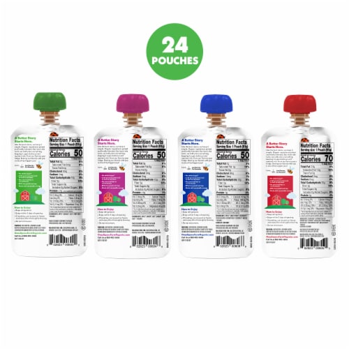 Once Upon a Farm | Organic Cold-Pressed Fruit & Veggie Blend | Snack Pack of 24 Perspective: back