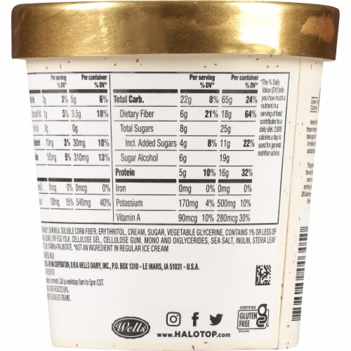 Halo Top® Vanilla Bean Light Ice Cream Perspective: back