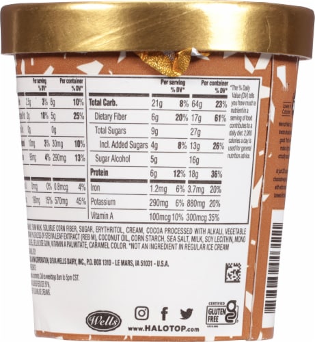 Halo Top® Chocolate Mocha Chip Light Ice Cream Perspective: back