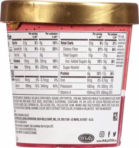 Halo Top® Red Velvet Ice Cream Pint Perspective: back