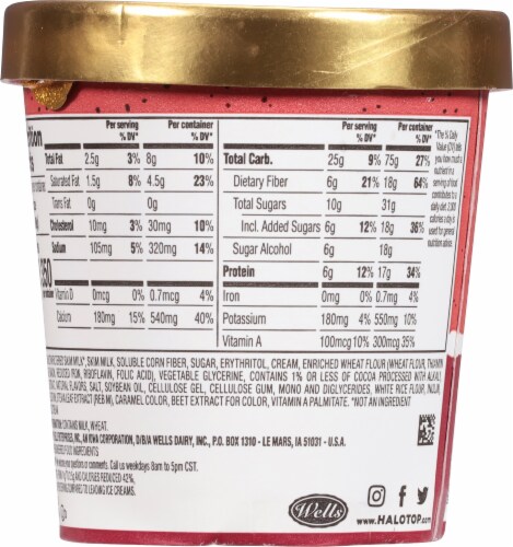 Halo Top® Red Velvet Light Ice Cream Perspective: back