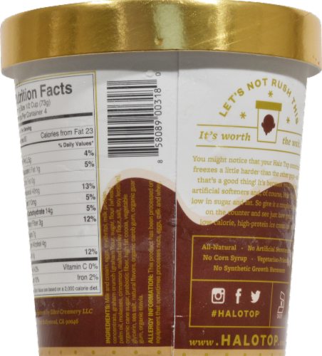 Halo Top S'mores Ice Cream Perspective: back
