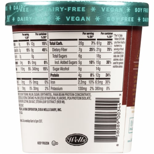 Halo Top® Dairy Free Vegan Chocolate Frozen Dessert Pint Perspective: back