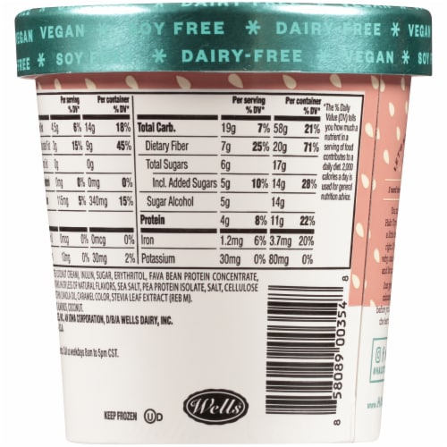 Halo Top® Dairy Free Chocolate Almond Crunch Frozen Dessert Pint Perspective: back