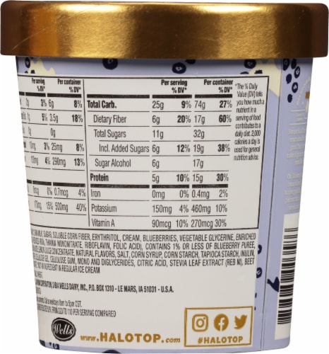 Halo Top® Blueberry Crumble Ice Cream Perspective: back