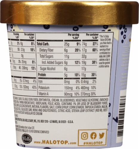 Halo Top® Blueberry Crumble Ice Cream Perspective: back