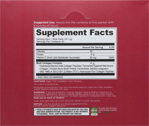 Ancient Nutrition Multi Collagen Protein Powder Stick Packs Perspective: back