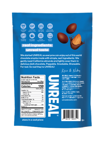 Unreal® Dark Chocolate Covered Almonds Perspective: back