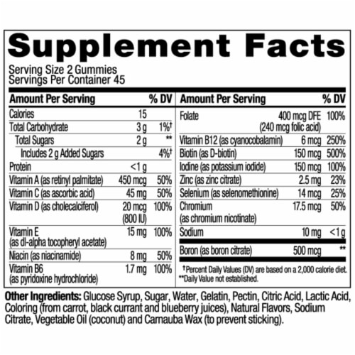 OLLY Womens Multivitamin Berry Flavor Gummy Supplement Perspective: back