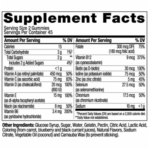 OLLY Mens Multivitamin Blackberry Flavor Gummy Supplement Perspective: back