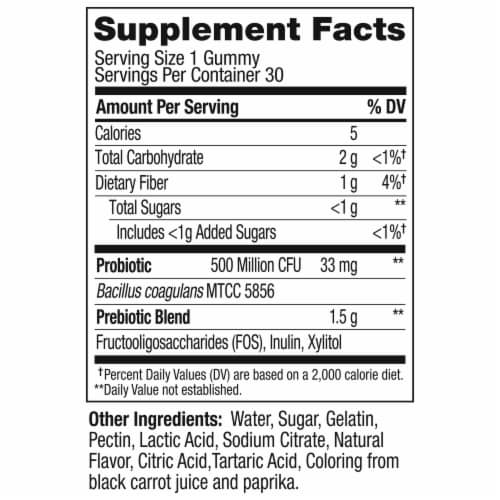Olly Belly Peachy Peach Prebiotic & Probiotic Gummies Perspective: back