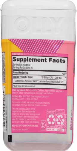 Olly® Happy Hoo-Ha Multi-Strain Female-Focused Probiotic Capsule Perspective: back
