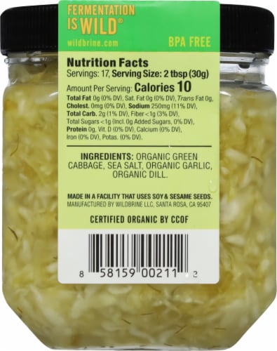 Wildbrine® Probiotic Dill & Garlic Sauerkraut Salad Perspective: back