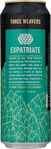 Three Weavers Brewing Expatriate India Pale Ale Perspective: back