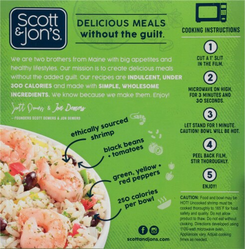 Scott & Jon's® By Cheating Gourmet Cilantro Lime Shrimp Rice Bowl Frozen Meal Perspective: back
