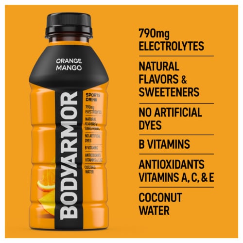 BODYARMOR® Sports Drink Orange Mango Bottle Perspective: back