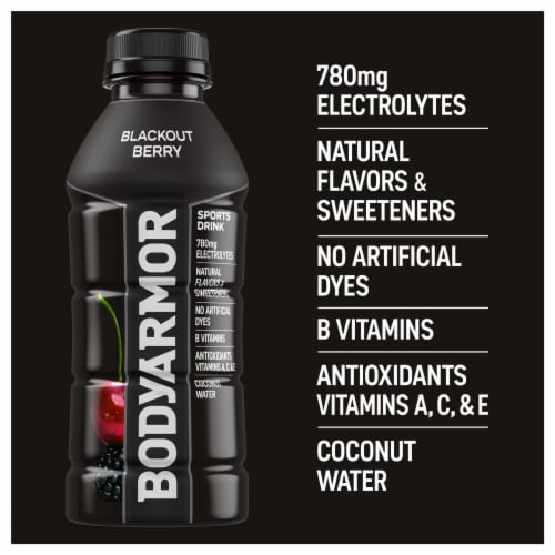 BODYARMOR® Sports Drink Blackout Berry Bottle Perspective: back