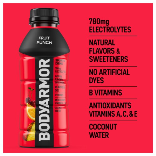 BODYARMOR SuperDrink Fruit Punch Sports Drink Perspective: back