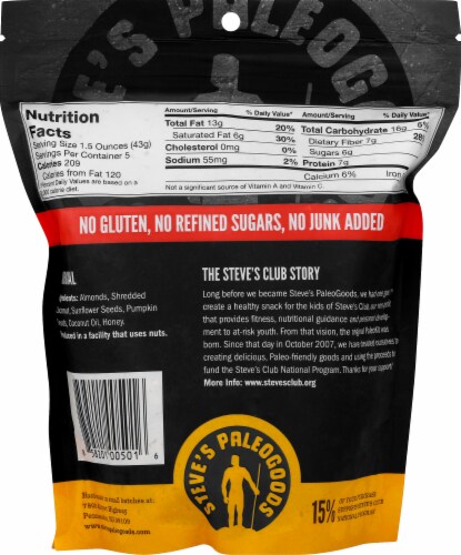 Steve's Paleogoods Paleokrunch Grainless Original Granola Perspective: back