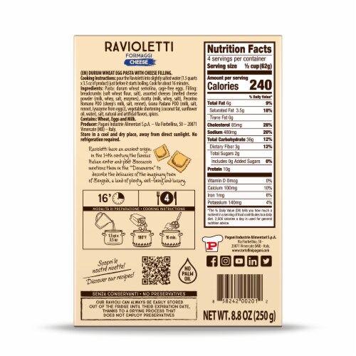 Pagani Cheese Ravioletti Perspective: back