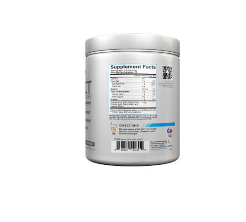 Ground-Based Nutrition C8 MCT Unflavored Supercharged MCT Oil Powder Perspective: back