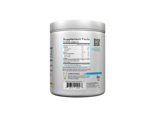Ground-Based Nutrition C8 MCT Vanilla Supercharged MCT Oil Powder Perspective: back