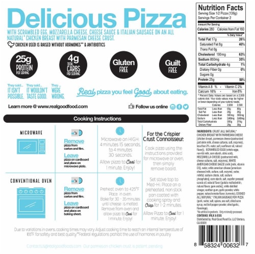 The Real Good Food Company Italian Sausage Breakfast Pizza Perspective: back