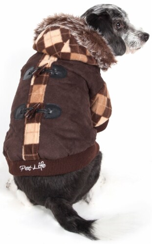 Pet Life Designer Patterned Suede Argyle Sweater Pet Jacket Perspective: back