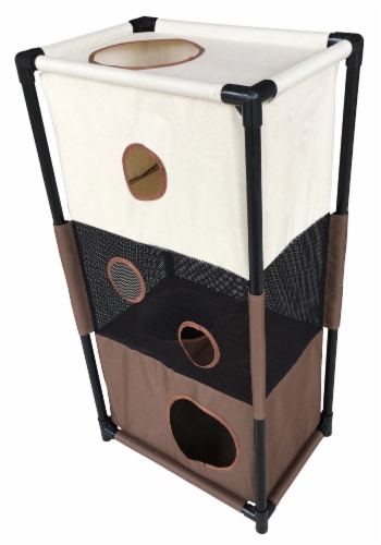 Pet Life Kitty-Square Obstacle Soft Folding Play-Active Collapsible Pet Cat House Furniture Perspective: back
