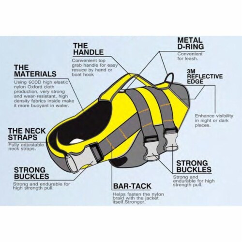 Dog Helios Splash Explore Reflective Adjustable Floating Safety Dog Life Jacket SM Yellow Small Mariano s