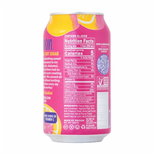 Swoon Zero Sugar Pink Lemonade Perspective: back