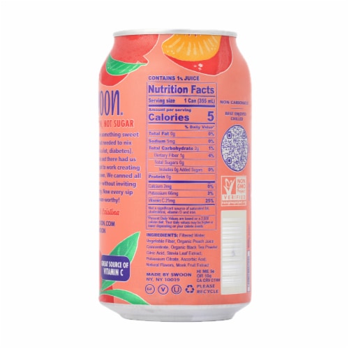 Swoon Zero Sugar Peach Tea Perspective: back