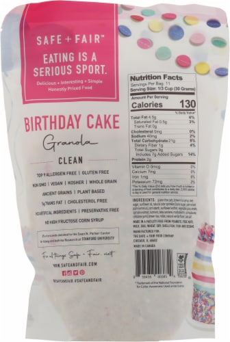 SAFE + FAIR Birthday Cake Granola Perspective: back